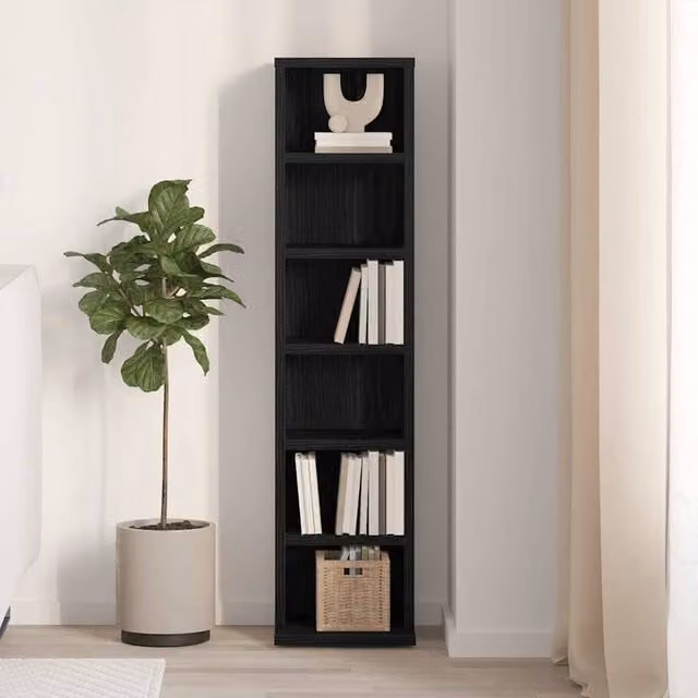 Berkfield Home Decorative CD Cabinet in Black Oak, W/D/H: 21 x 20 x 88 cm – 1