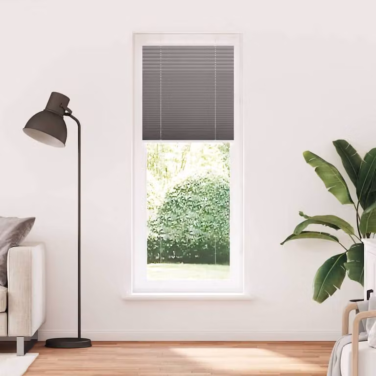 Berkfield Home Single Pleat Blind in Anthracite Grey, Polyester, W: 80 cm, H: 200 cm