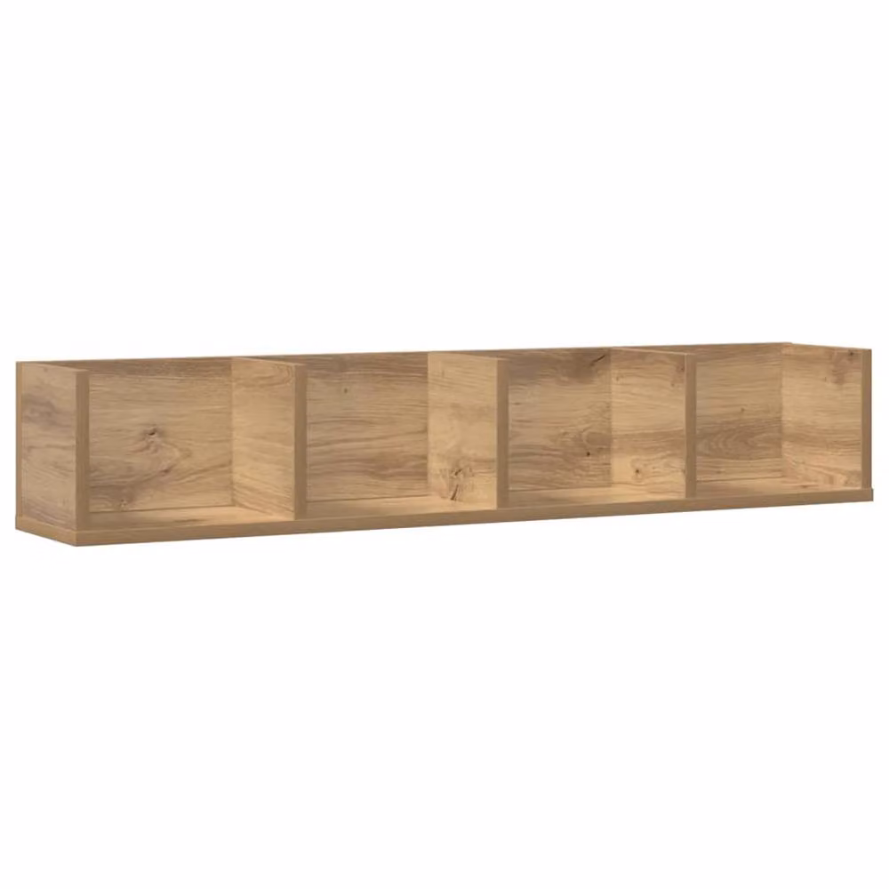 Berkfield Home Artisan Oak Decorative CD Wall Shelf, Brown, W: 100 cm, D: 18 cm, H: 18 cm – 3