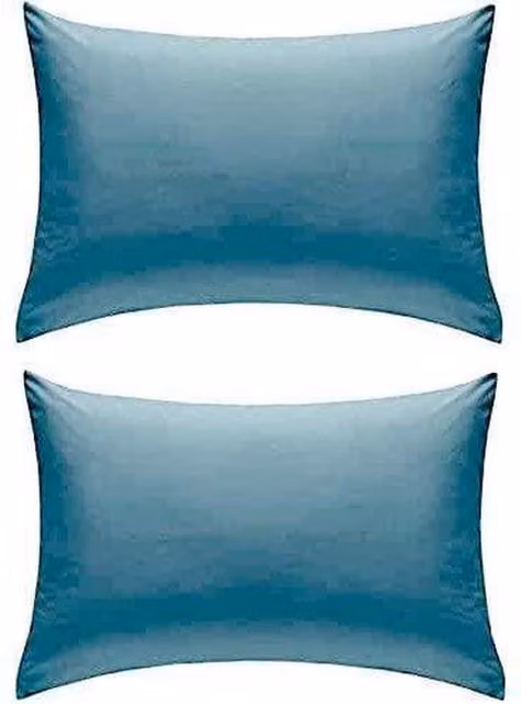 NewEdgeBlinds Plain Blue Percale Pillowcase Pair