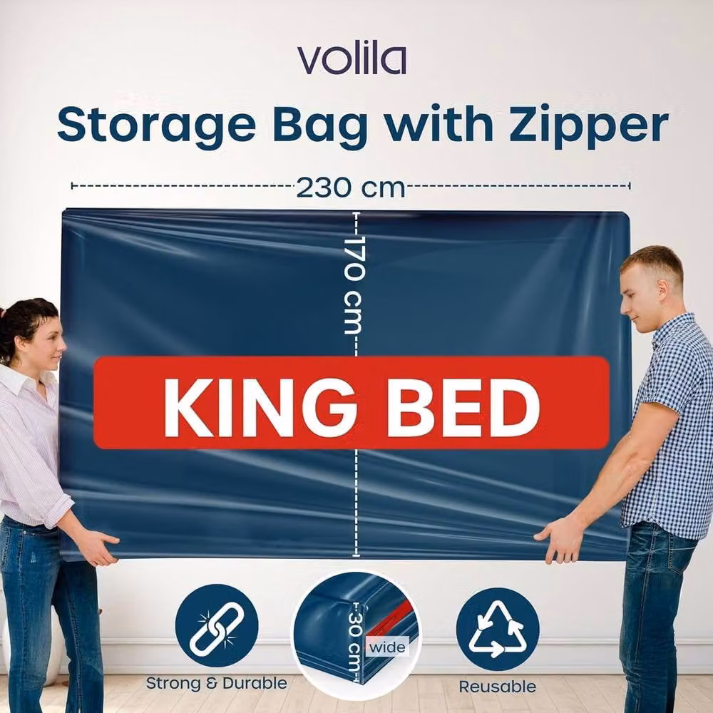 Volila Blue Waterproof Mattress Storage Bag with Zipper, Large – 1