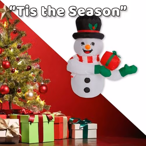 VFM e-Store Christmas Snowman Inflatable Outdoor and Indoor Decoration, White, W/H: 105 x 107 cm – 6