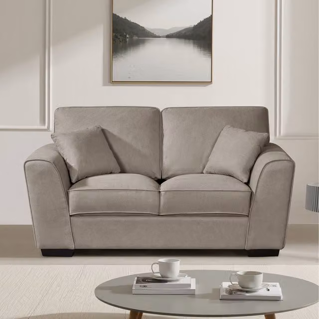 Artemis Home Mellette 2 Seat Upholstered Fabric Sofa in Brown