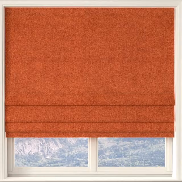 Linda Barker Petal Made to Measure Blackout Roman Blind in Deep Terracotta
