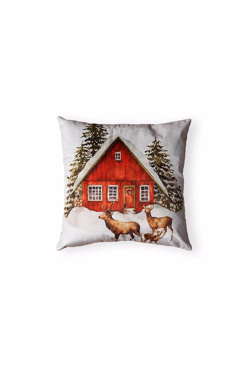 BHS Christmas Winter Home Square Cushion in Green, 45 x 45 cm – 2