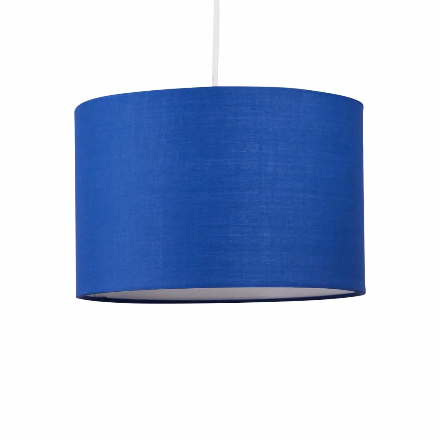 First Choice Lighting Set of 2 Blue Fabric Cylinder Ceiling Light Shades, Diameter: 25 cm – 2