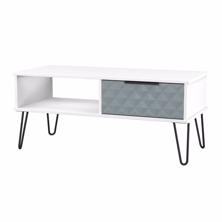 2 U Islay Ready Assembled 1 Drawer Coffee Table in Duck Egg Blue