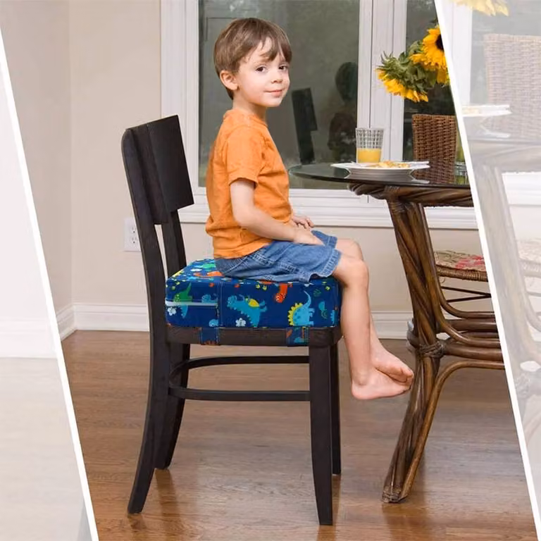 SPETLEK Unicorn Highchair Seat Cushion with Removable Cover, Blue and White, W: 100 cm, D: 100 cm