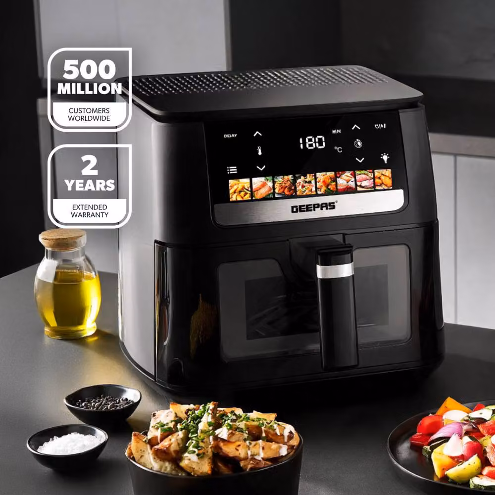 Geepas 6.5L Digital Air Fryer with LED Touchscreen and Timer in Black – 2