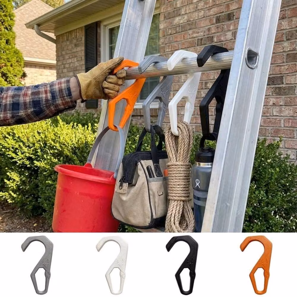 FLAVORA Black Fixed Hanging Ladder Paint Bucket Hook – 3