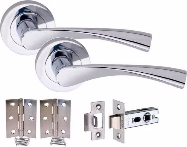 Golden Grace 7 Set Stainless Steel Internal Door Handles in Chrome and Silver
