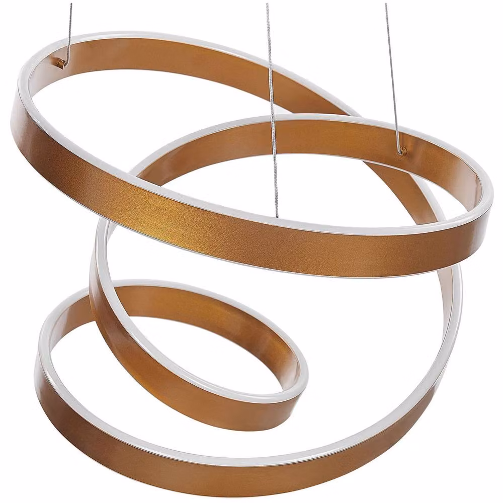 Wyld and Coco Gold Knot Pendant Lamp with Integrated LED and Transparent Aluminium Design – 2