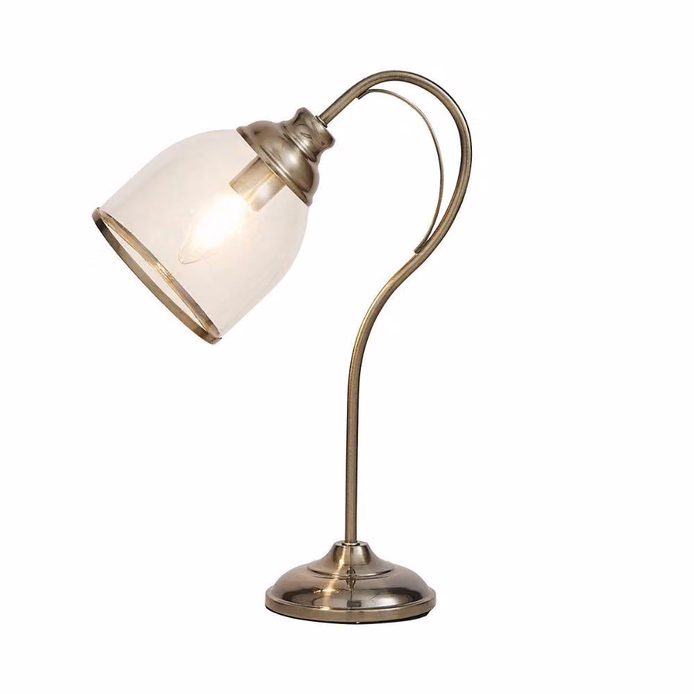 CGC Lighting Kate Antique Brass Table Lamp with Transparent Glass Shade – 3