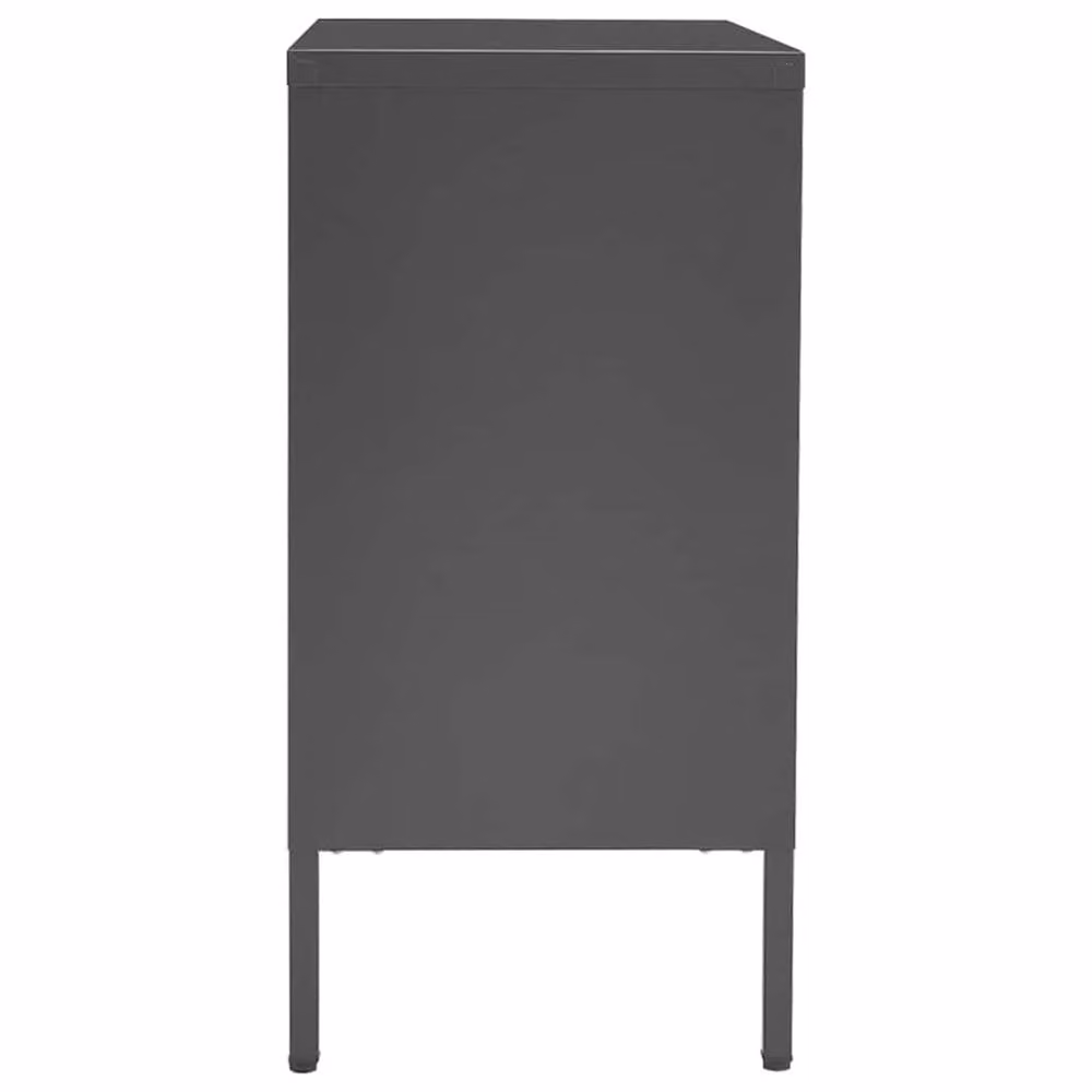 Berkfield Home Anthracite Sideboard in Dark Grey with Steel and Tempered Glass, W/D/H: 75 x 35 x 70 cm – 3