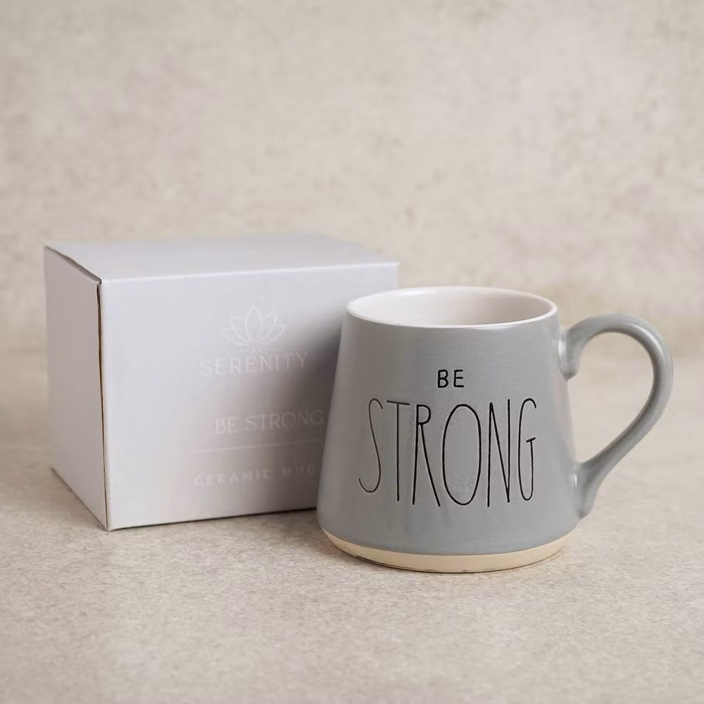 Serenity Be Strong Ceramic Mug in Grey – 3