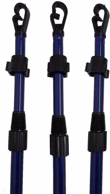FLAVORA 3-Piece Adjustable Extending Clothes Washing Line Poles in Dark Blue – 1