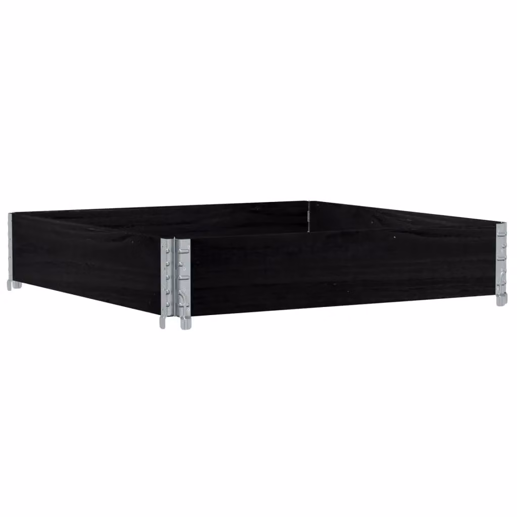Berkfield Home Garden Black Wooden Raised Bed Planter with Galvanised Steel W/D/H: 100 x 100 x 100 cm – 2