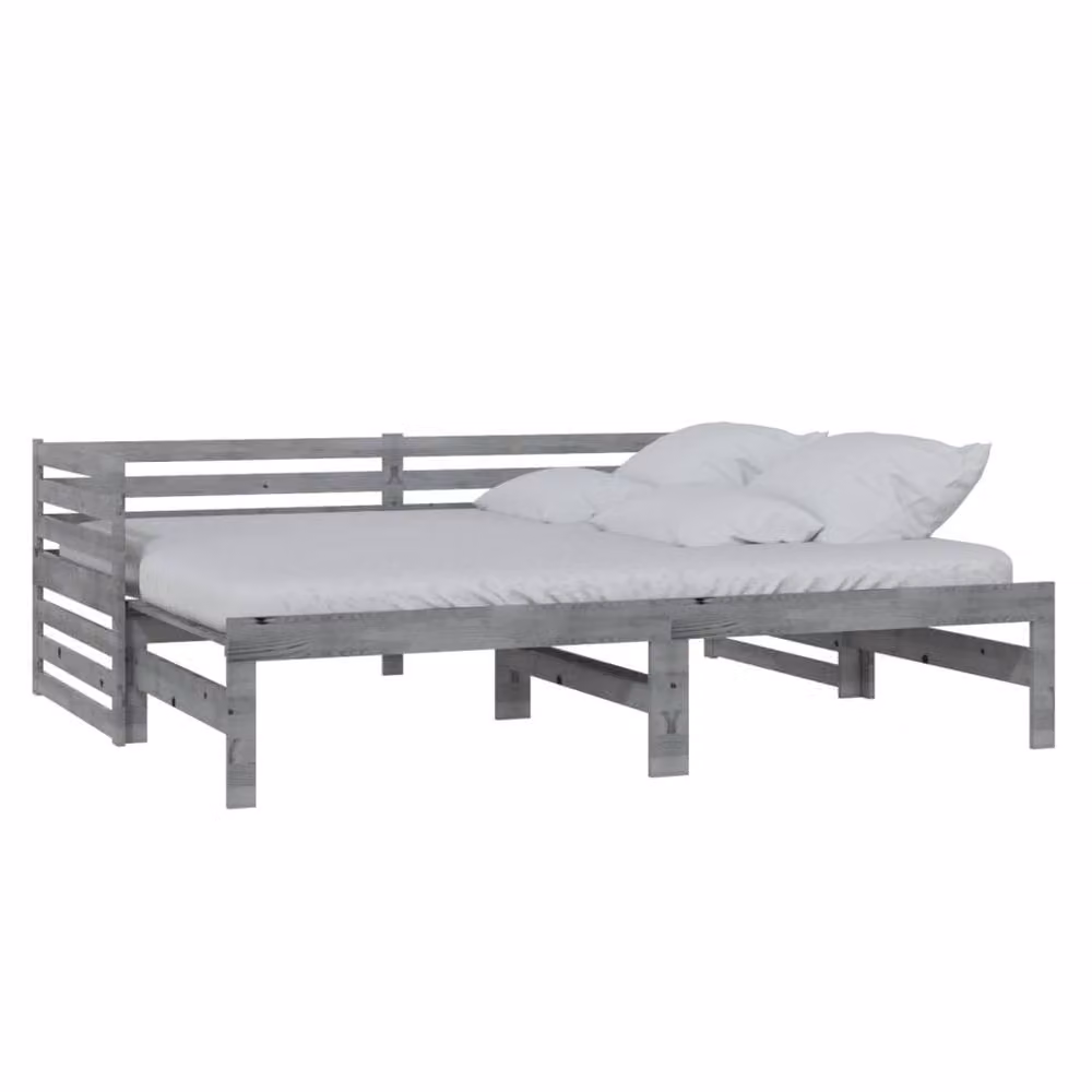 Berkfield Home Grey Solid Pinewood Pull-out Day Bed with Drawers, W/D/H: 203.5 x 90 x 68.5 cm – 2