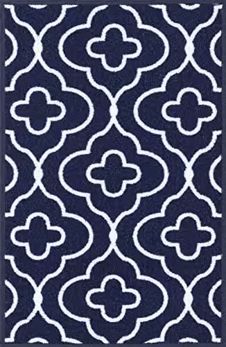 Serdim Rugs Blue Geometric Machine Woven Kitchen and Office Floor Mat, W: 160 cm, L: 220 cm – 3