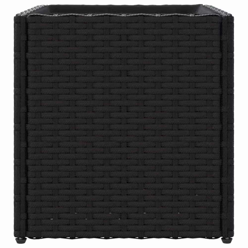 Berkfield Home Black Poly Rattan Garden Planter Tub W/D/H: 36 x 30 x 32 cm – 5