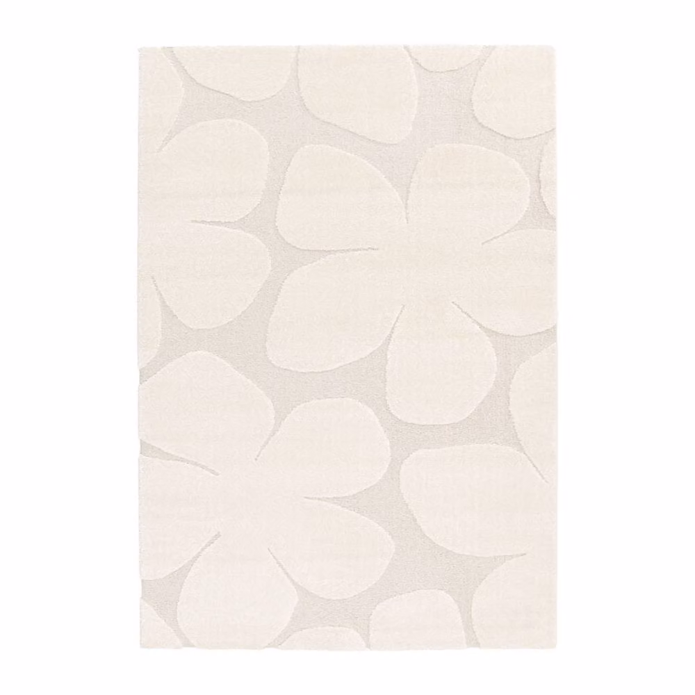 Sweek Cream Floral Pattern Scandinavian Interior Rug, W: 80 cm, L: 150 cm – 2