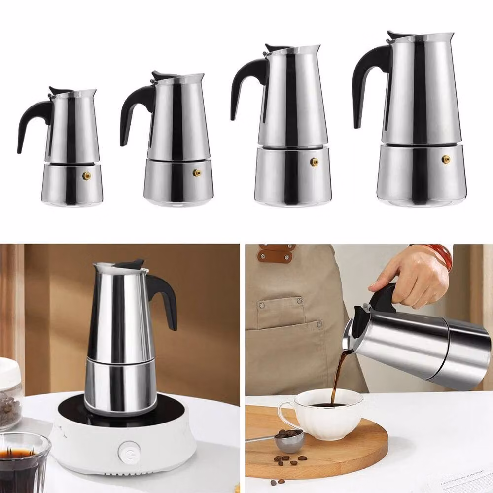 FLAVORA Stainless Steel 9 Cup Espresso Maker Stove Top Coffee Percolator in Silver, W: 15 cm, H: 100 cm – 3