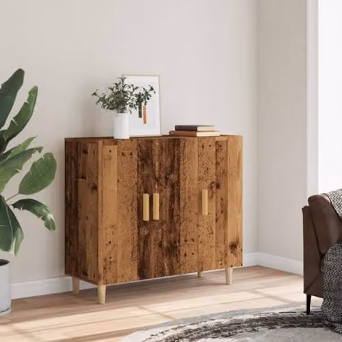 vidaXL Scandinavian Style Sideboard in Old Wood Brown, W/D/H: 90 x 34 x 80 cm – 2