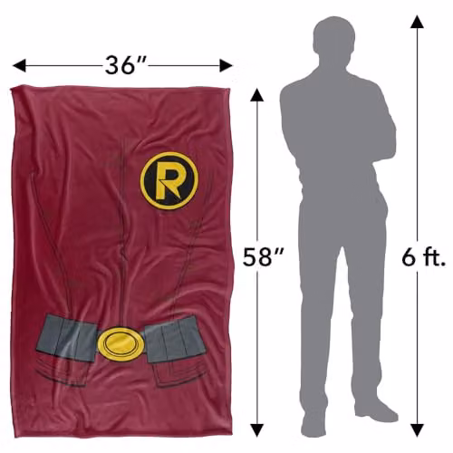 LOGOVISION Batman and Robin Uniform Super Soft Fleece Throw Blanket, Multicolour, W: 91.44 cm x L: 147 cm – 4