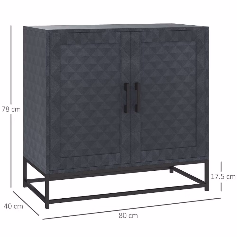 STILVORA Minimalist Black Matt Sideboard with Adjustable Shelf – 2