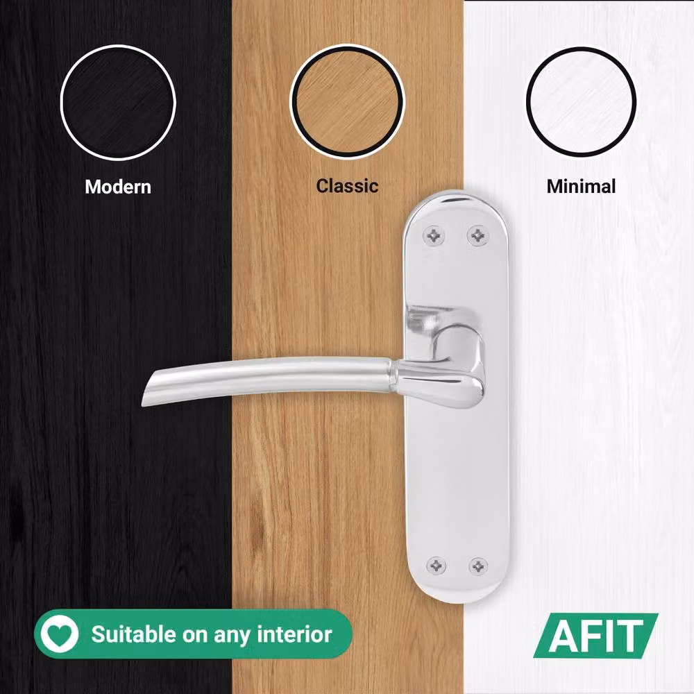 AFIT Boston Backplate Feature Door Handles, Chrome Satin Nickel, 1 Pair, W/H: 150 x 150 mm – 4