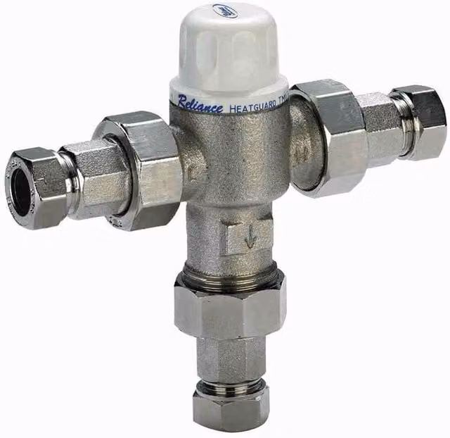 John Guest Speedfit RWC 22mm 2 In 1 Union Thermostatic Mixing Valve TMV3 Approved Grey HEAT160020