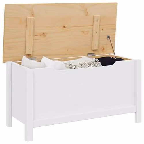 vidaXL Modern Rectangular Storage Box in White and Honey Brown, W/D/H: 90 x 40 x 45 cm