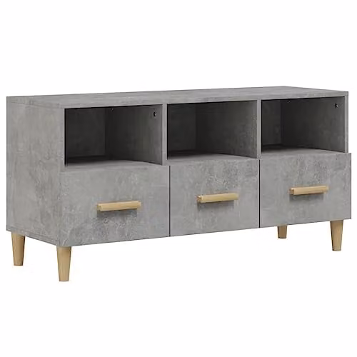 vidaXL Modern TV Cabinet in Concrete Grey, W/D/H: 102 x 36 x 50 cm