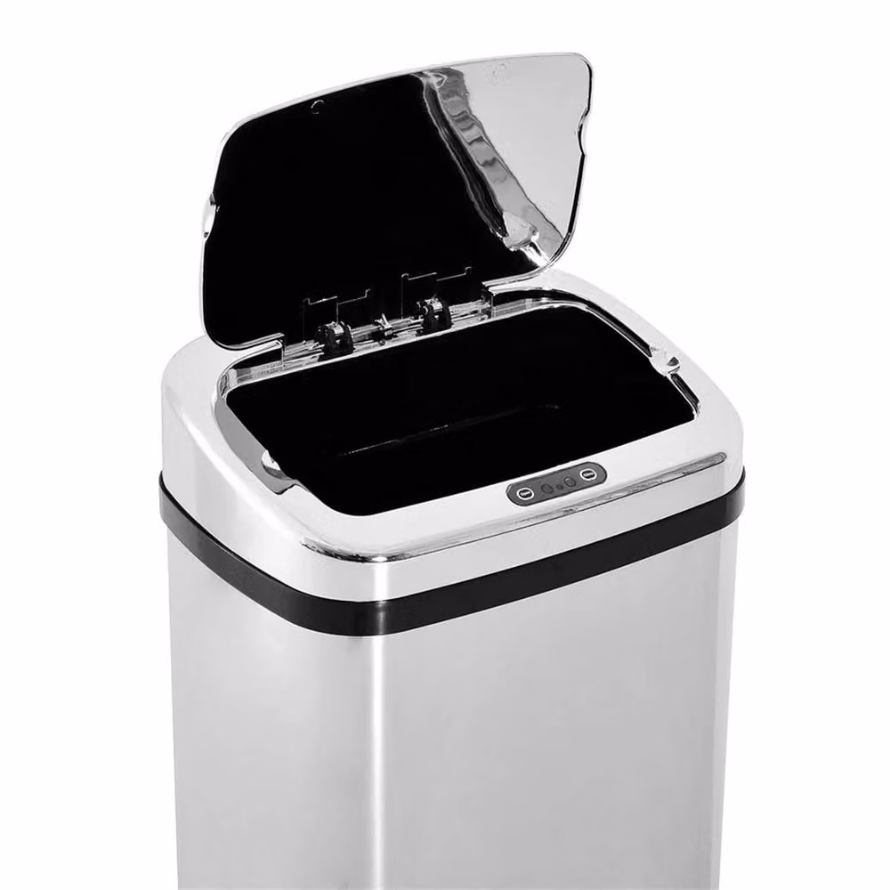 Nordara 50L Infrared Automatic Motion Sensor Stainless Steel Dustbin in Silver, W/D/H: 60 x 60 x 130 cm – 2