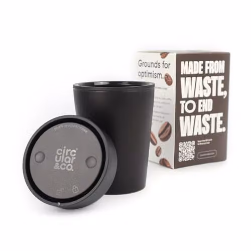 Circular & Co Reusable Coffee Cup Mug in Black, 8oz/227ml – 3
