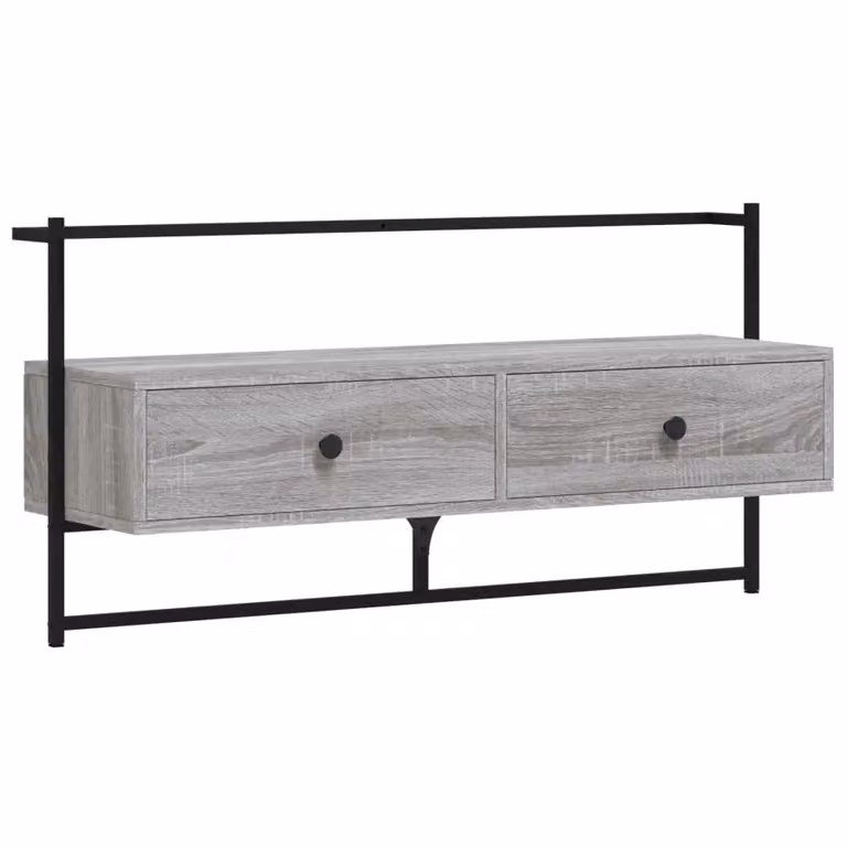Berkfield Home Wall-mounted TV Cabinet in Grey Sonoma, W: 100.5 cm, D: 30 cm, H: 51 cm