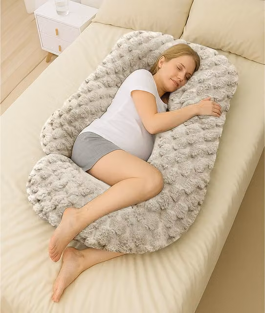 Velosso Teddy Maternity Body Pillow in Beige and Yellow