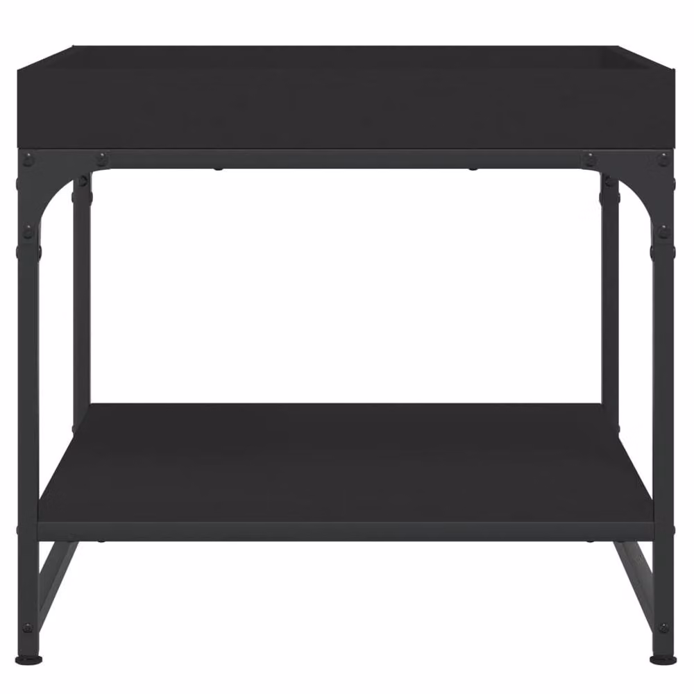 Berkfield Home Black Square Coffee Table in Engineered Wood W/D/H: 49.5 x 49.5 x 45 cm – 4