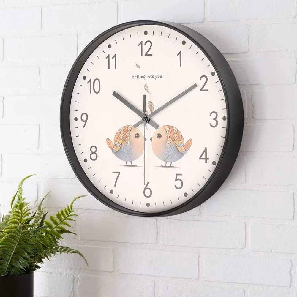 KORVIXA Black Round Silent Analog Wall Clock, Diameter: 30 cm – 2