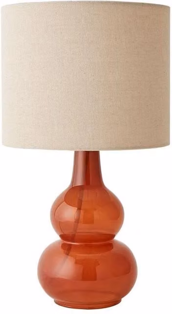 FORGEVIO Retro Burnt Orange Glass Table Lamp