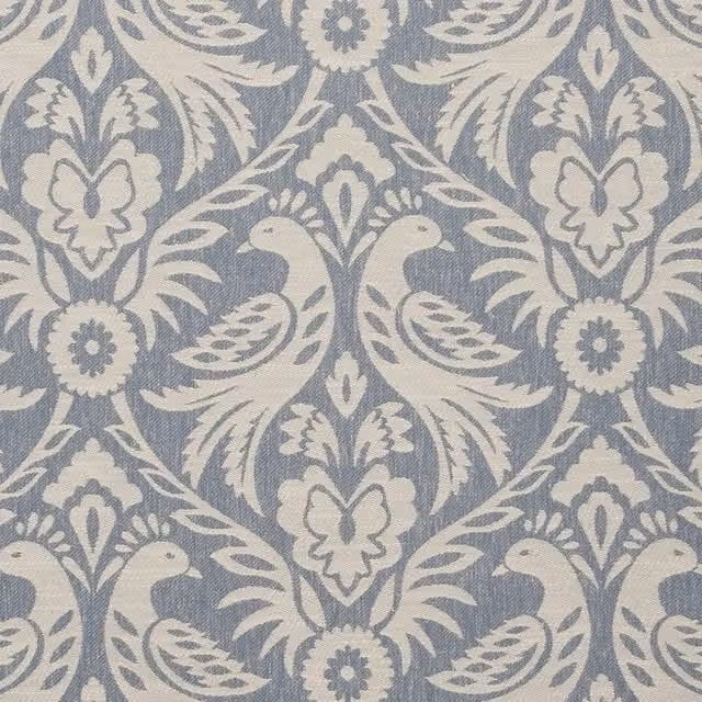 Clarke & Clarke Harewood Blue Animal Print Fabric Chambray