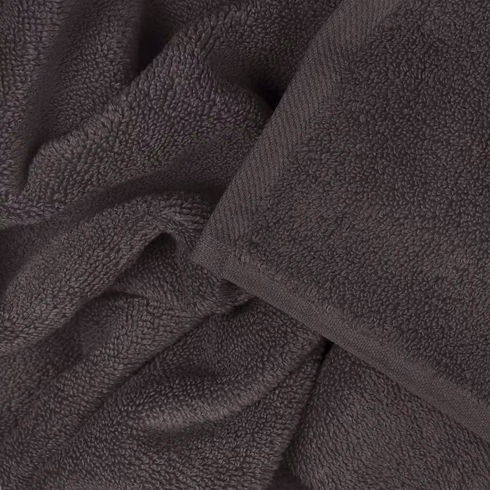 Allure Bath Fashions Pack of 2 Fluffy Cotton Hand Towels with Border, Anthracite Grey, W: 50 cm, H: 85 cm – 2