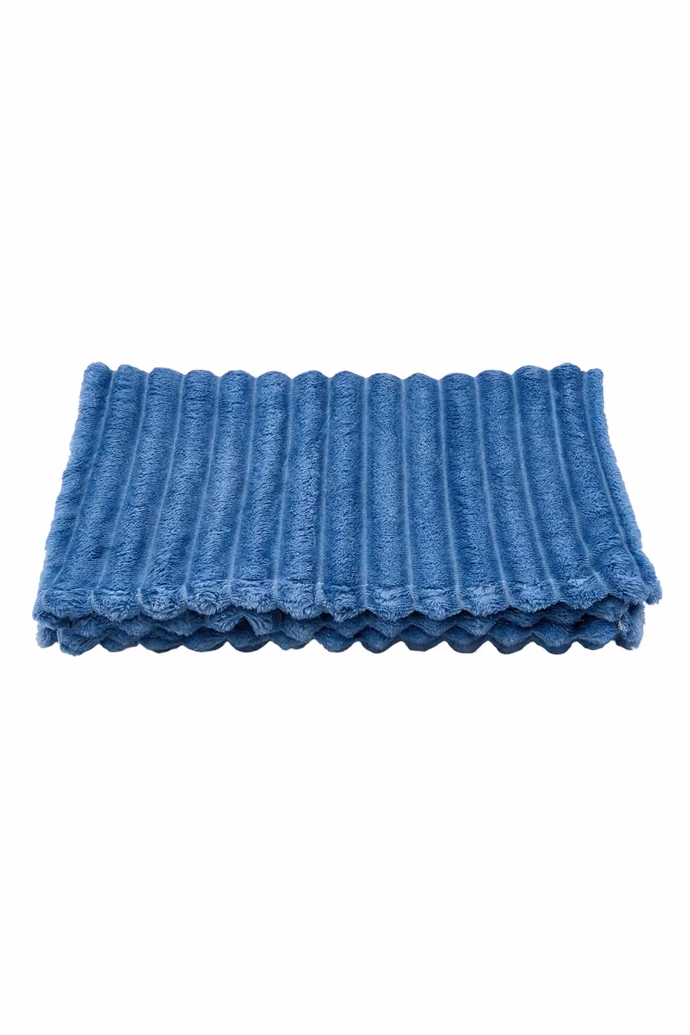 Living and Home Reversible Fluffy Striped Fleece Throw Blanket in Blue – 5