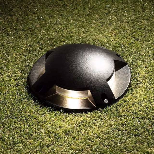 CGC Apollo Black Surface Mount LED Ground Light with 4 Way Output