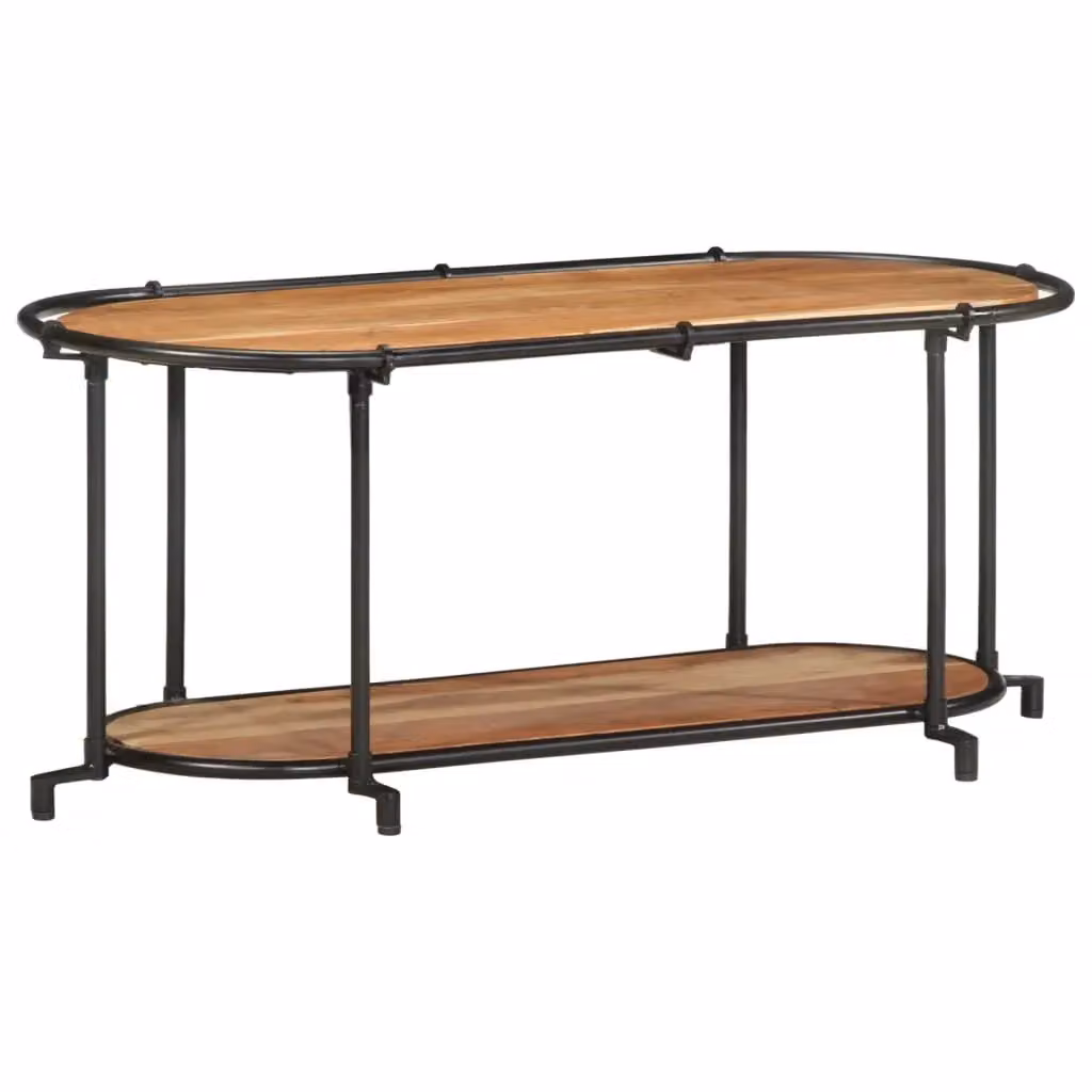 Berkfield Home Industrial TV Cabinet in Brown Solid Acacia Wood, W/D/H: 100 x 42 x 40 cm – 2