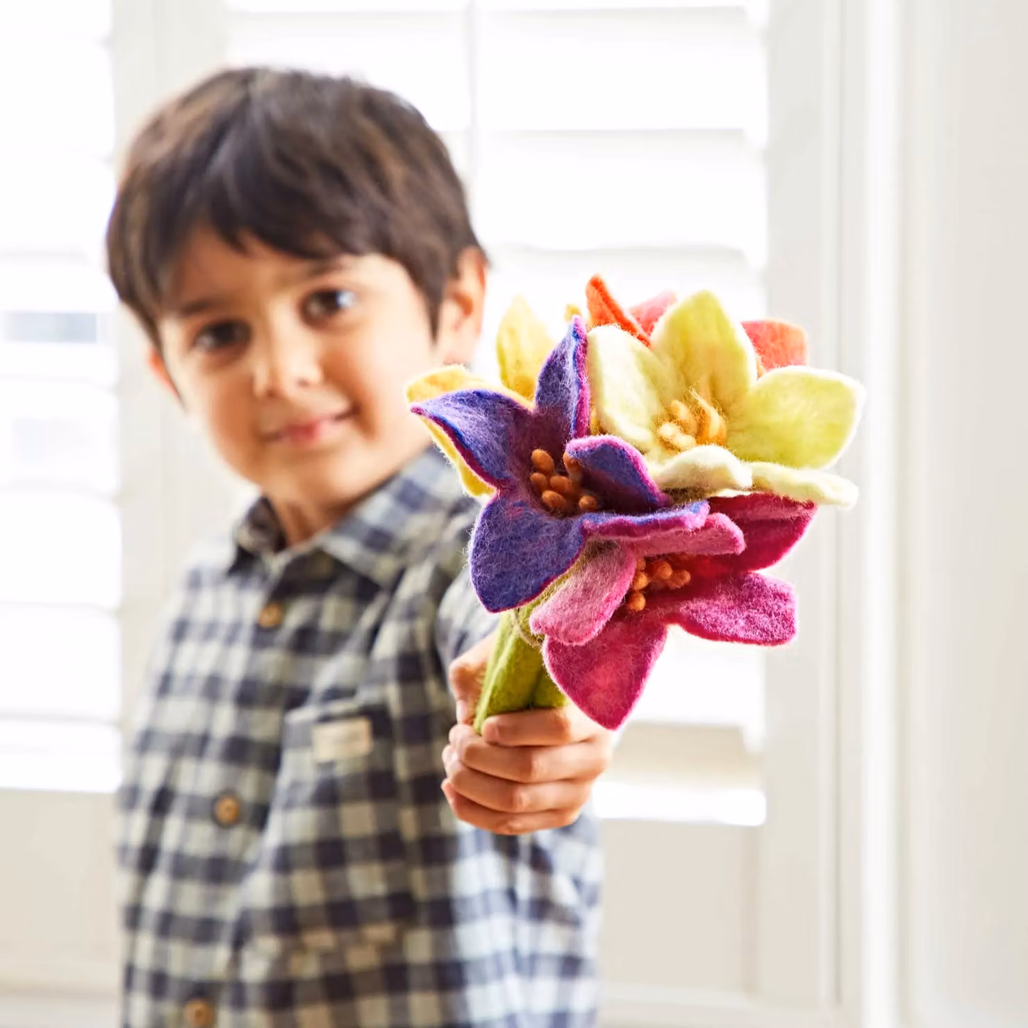 Paper High Multicoloured Felt Flower Bouquet – 4