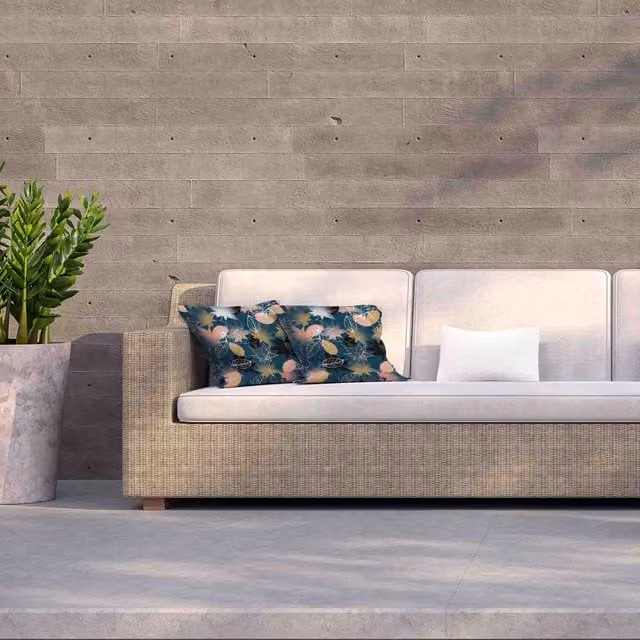 Benjamin Tate Design LTD Blue Maple and Autumn Leaves Square Outdoor Cushion, W/D/H: 60 x 60 x 60 cm