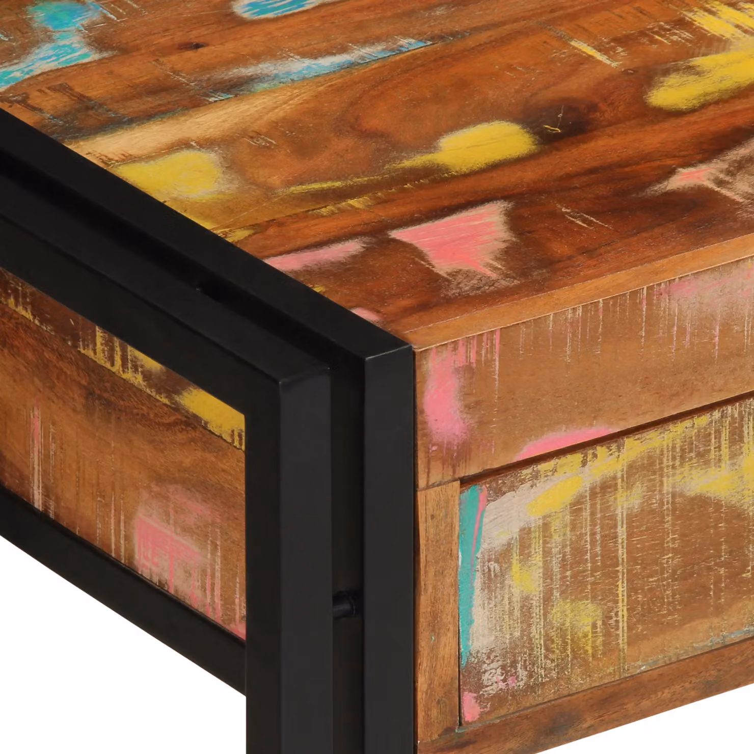 Berkfield Home Multicolour Reclaimed Solid Wood Console Table W/D/H: 120 x 33 x 75 cm – 4