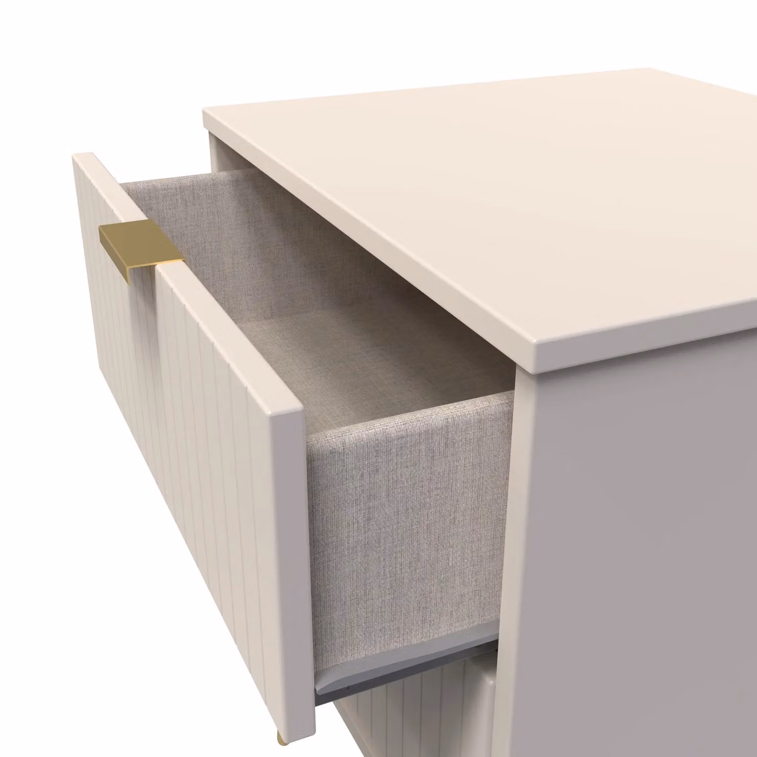 2 U Bexley 2 Drawer Bedside Cabinet in Taupe with Gold Metal Accents – 2
