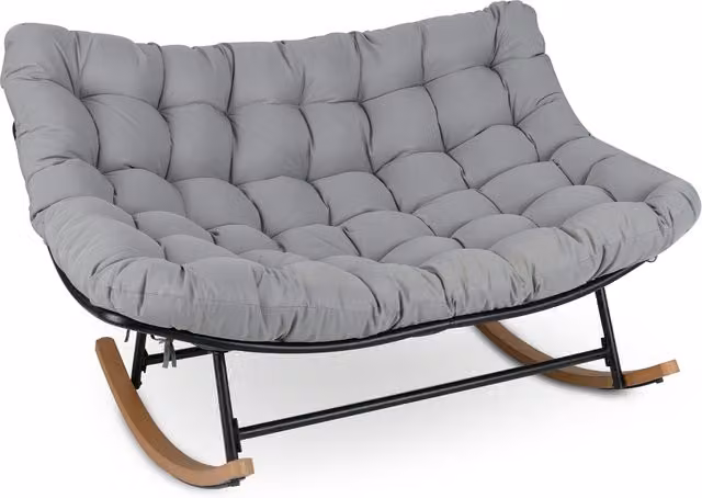 Costway Double Papasan Rocking Chair in Grey